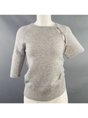 CHRISTOPHER ESBER Size XS Grey Heather Cashmere Knit Asymmetrical Casual Top